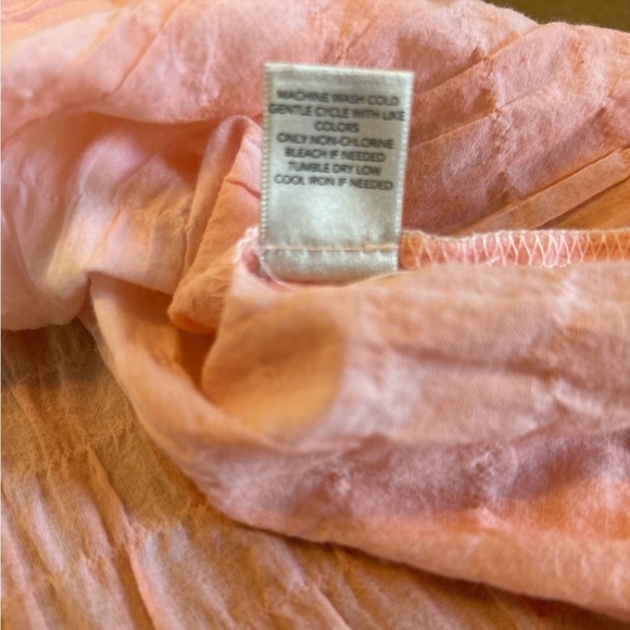 Christopher & Banks Women’s Blouse XL Ombré Peach/White Stripe Gauzy Cap Sleeve. - Picture 9 of 11